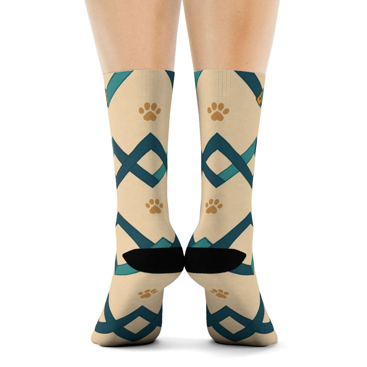 Chevron Leash Lattice In Animal Control Officer Blue personalized crew socks