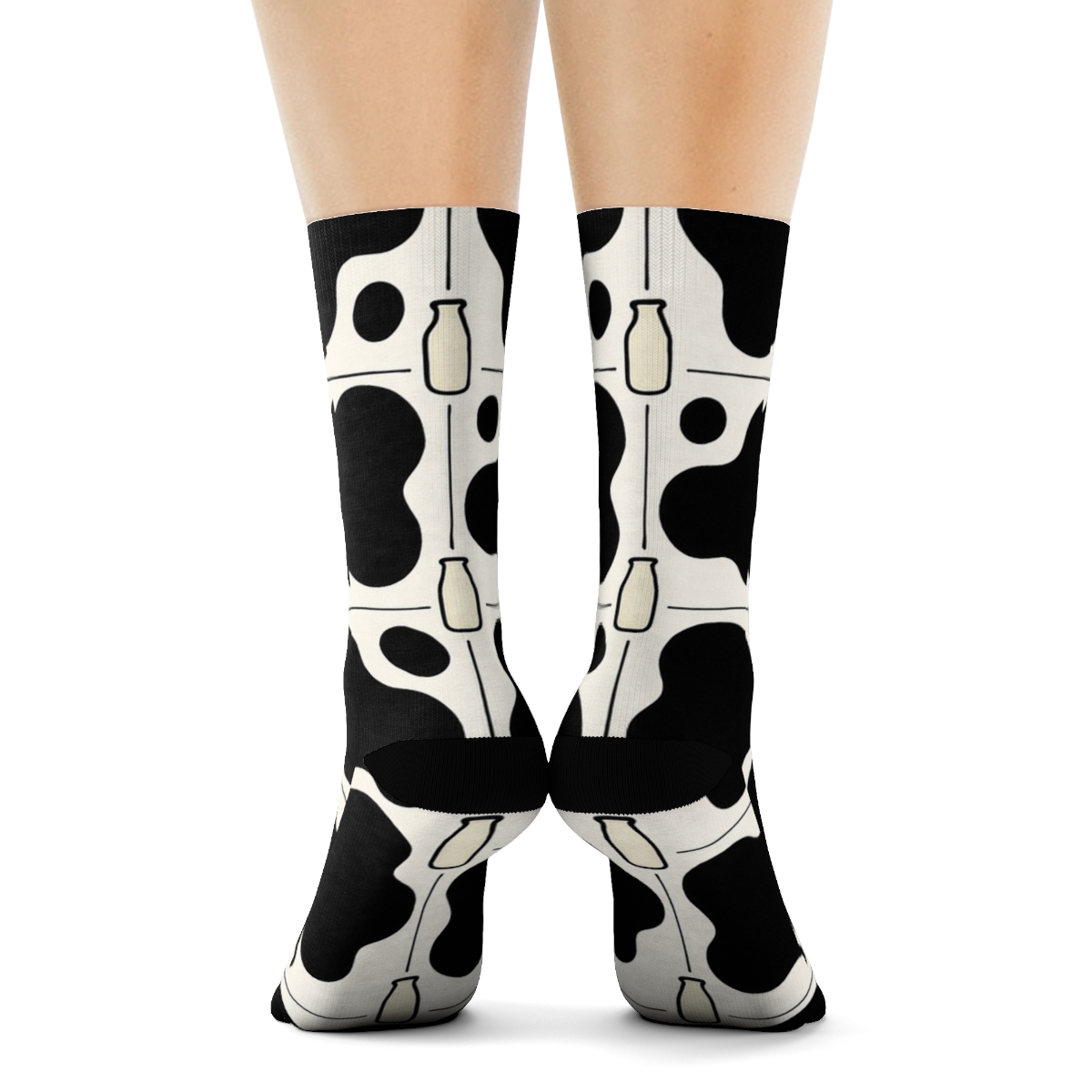 Classic Spot Grid With Tiny Milk Bottles premium sports crew socks