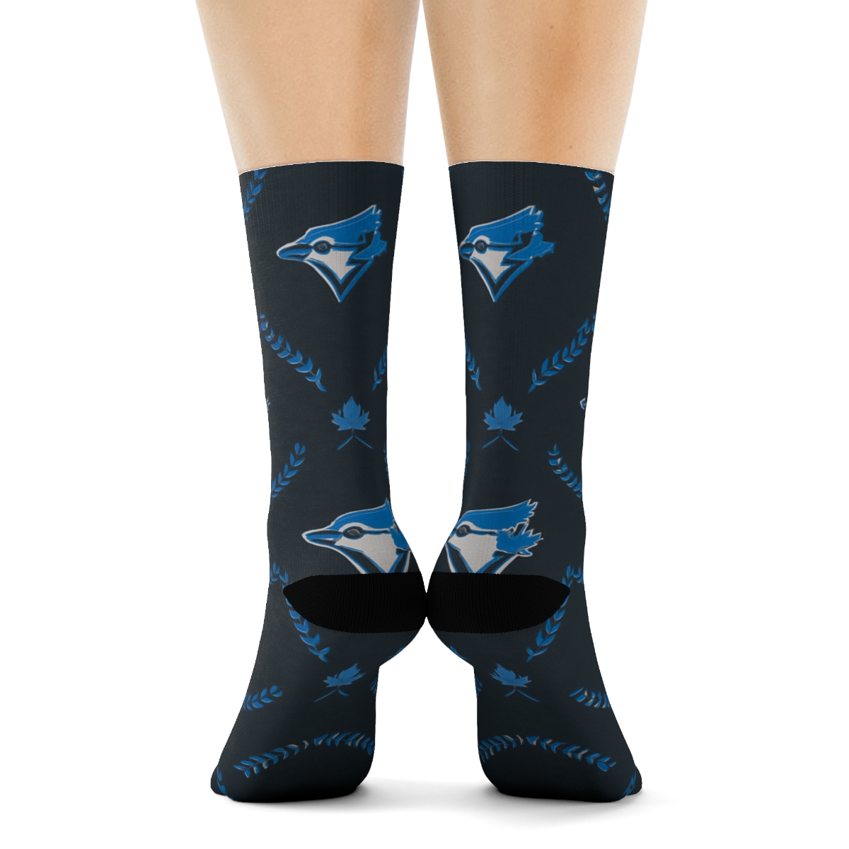 Baseball Seam Lattice With Blue Jays Night Glow custom crew socks