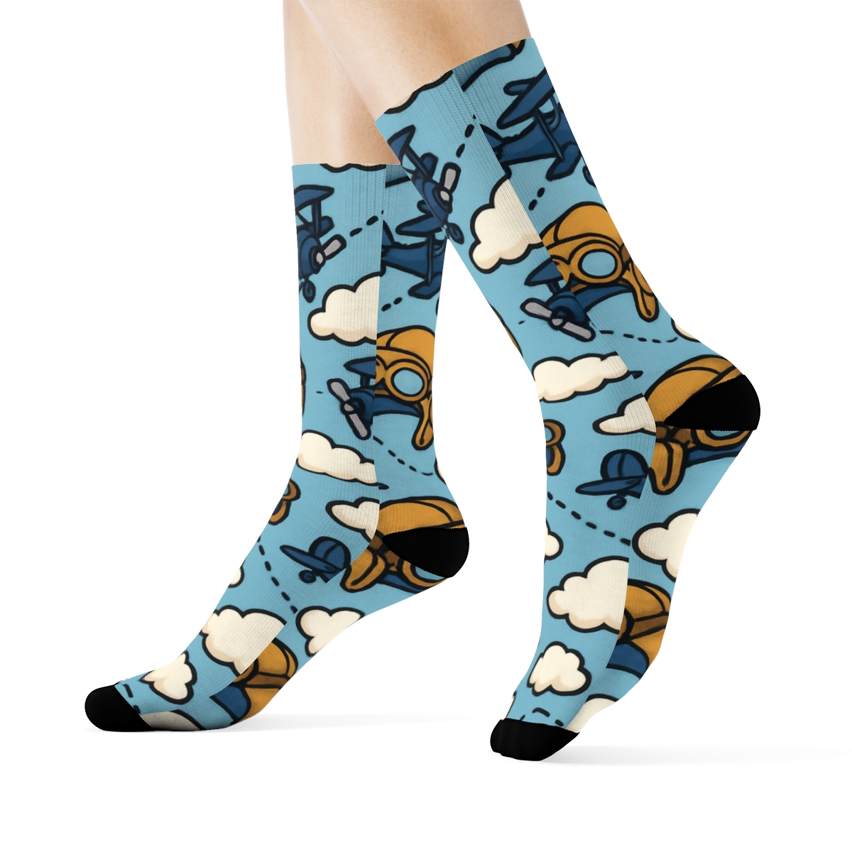 Pilot Cloudway Chevron Sky Pattern stylish athletic crew socks