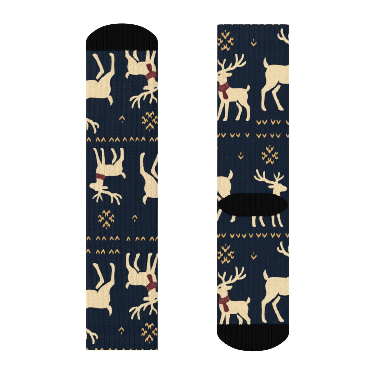 Nordic Reindeer Chevron soft everyday crew socks
