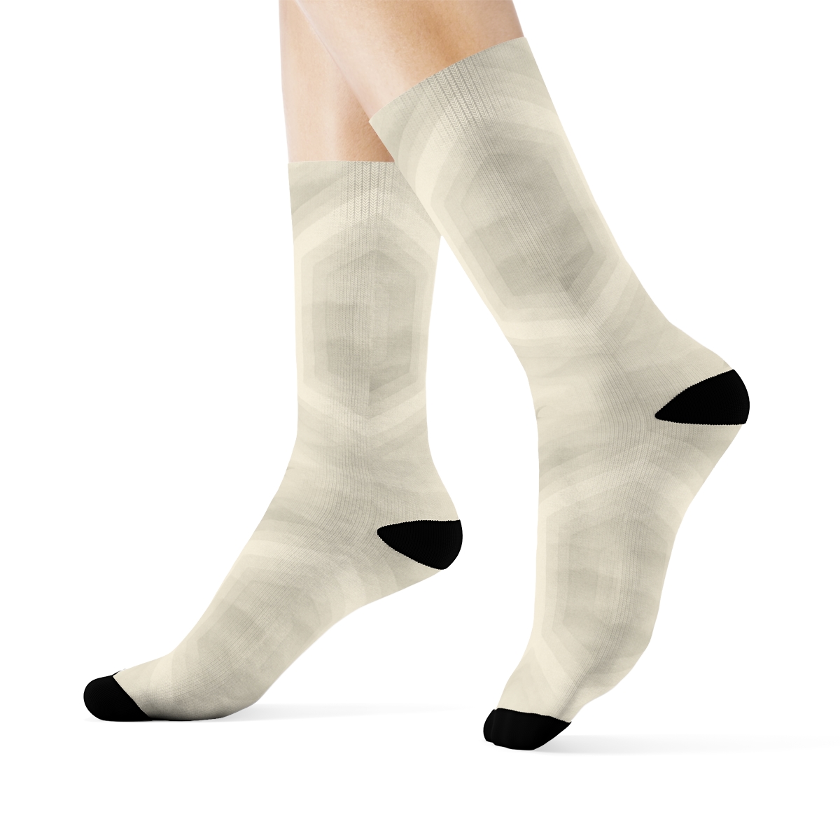 Layered Mist Tessellation On Ivory stylish athletic crew socks