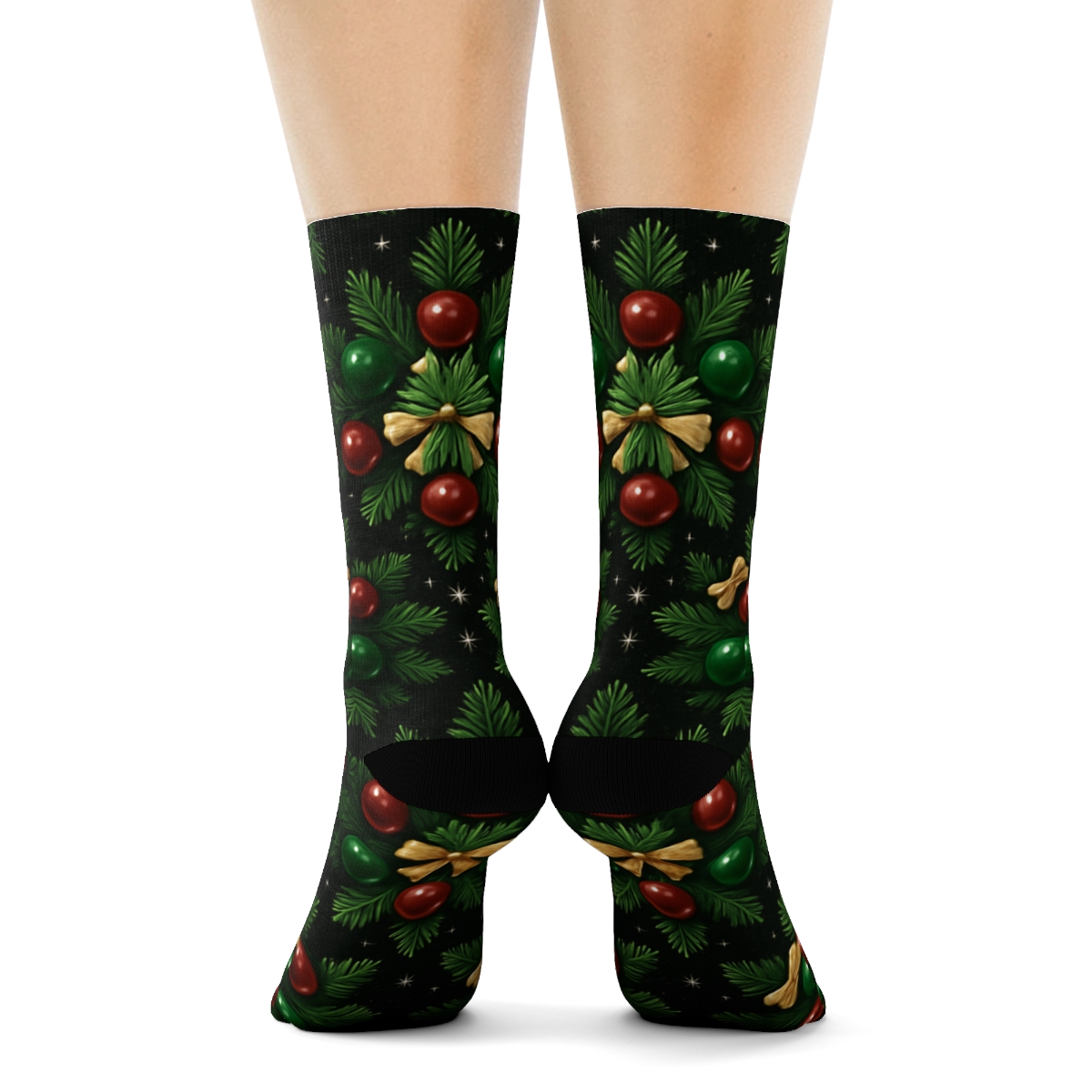 Christmas Ornament Radial Rosette Tessellation unique graphic crew socks