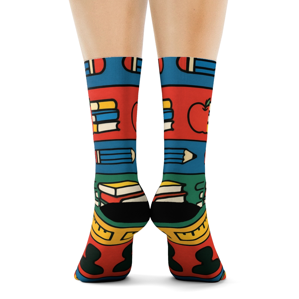 Crayon Bright Supply Bands With Teacher Icons premium sports crew socks