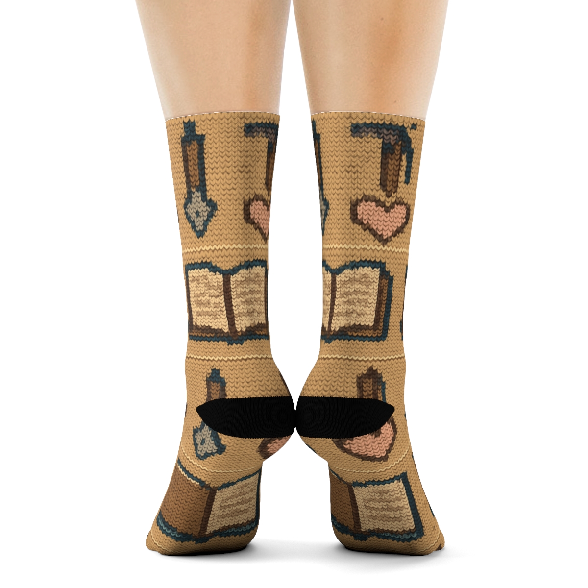 Counselor Knit Illusion Notebook Lattice unique graphic crew socks