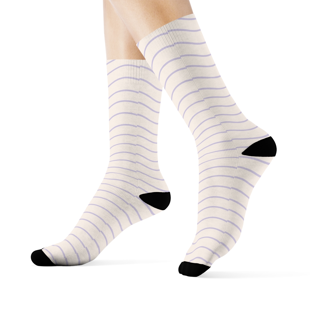Quiet Wave Repeat stylish athletic crew socks