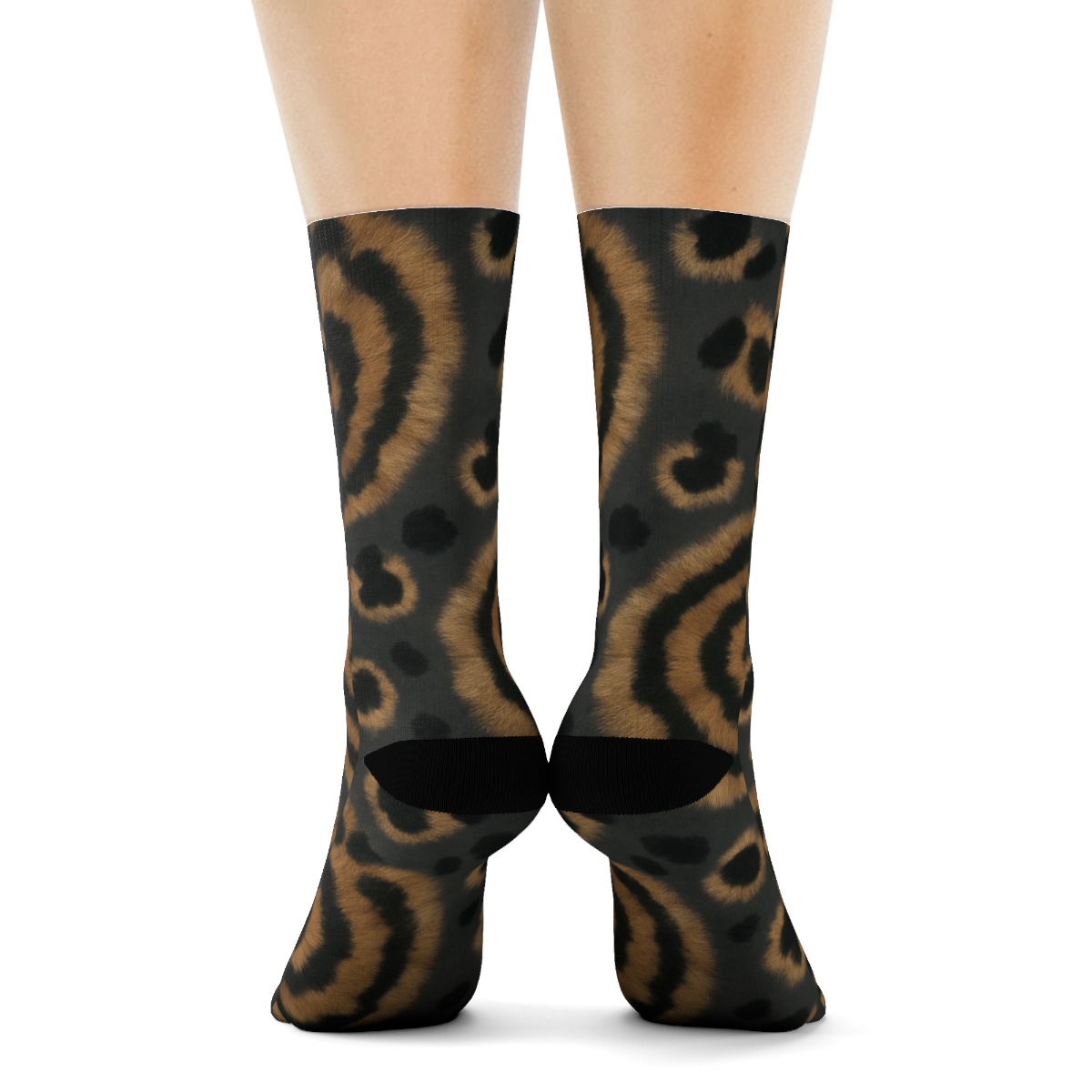 Oversized Medallion Spots On Charcoal trendy patterned crew socks