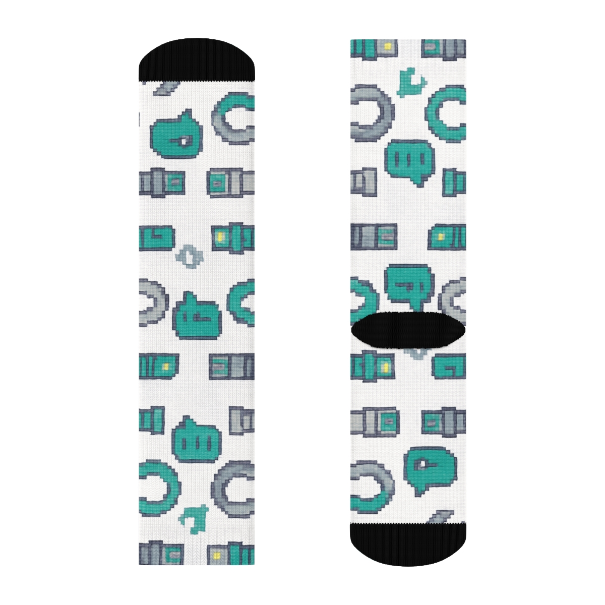 Pixel Art Ribbon Pattern With It Support Specialist custom crew socks
