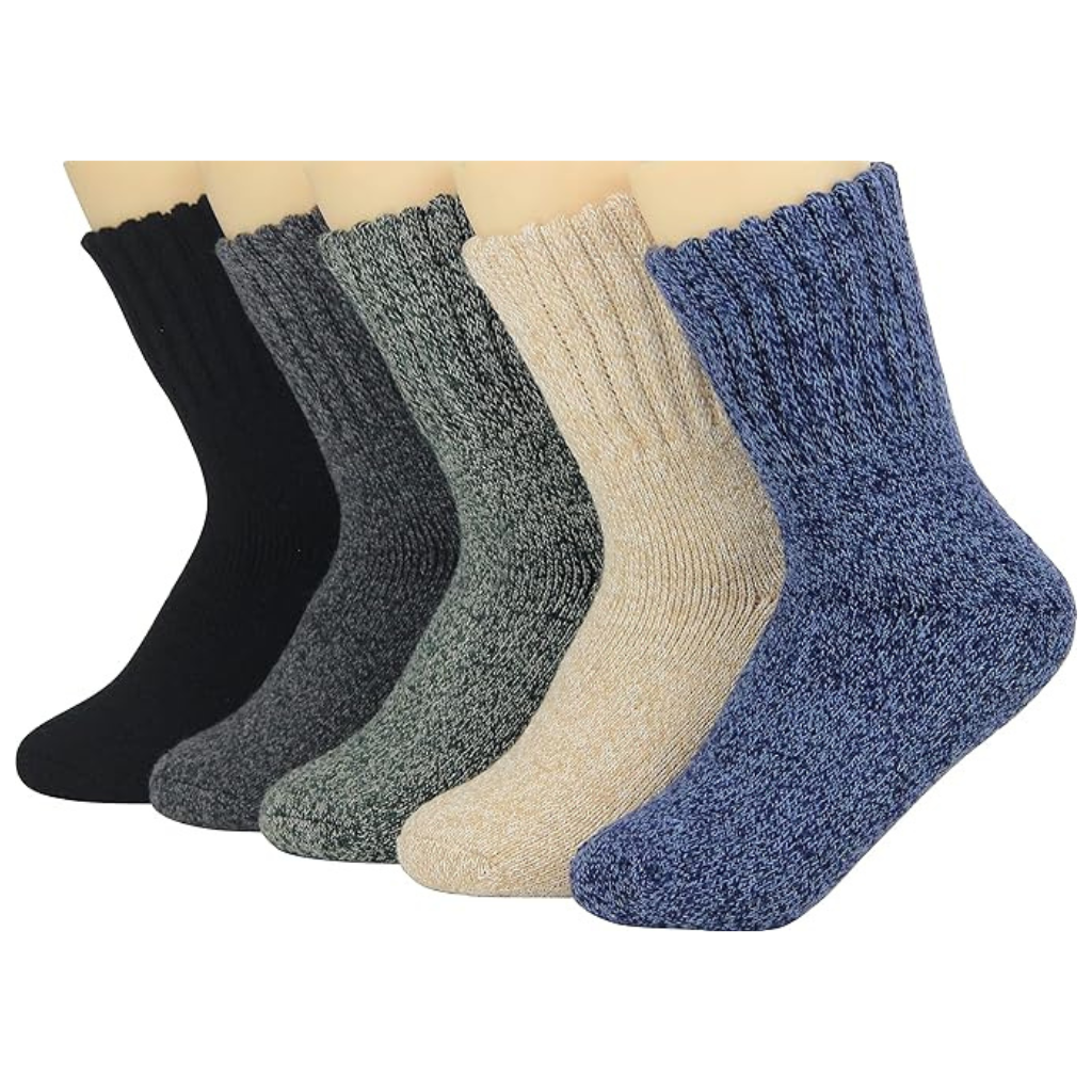 Structured Rib Knit Crew Pattern Socks