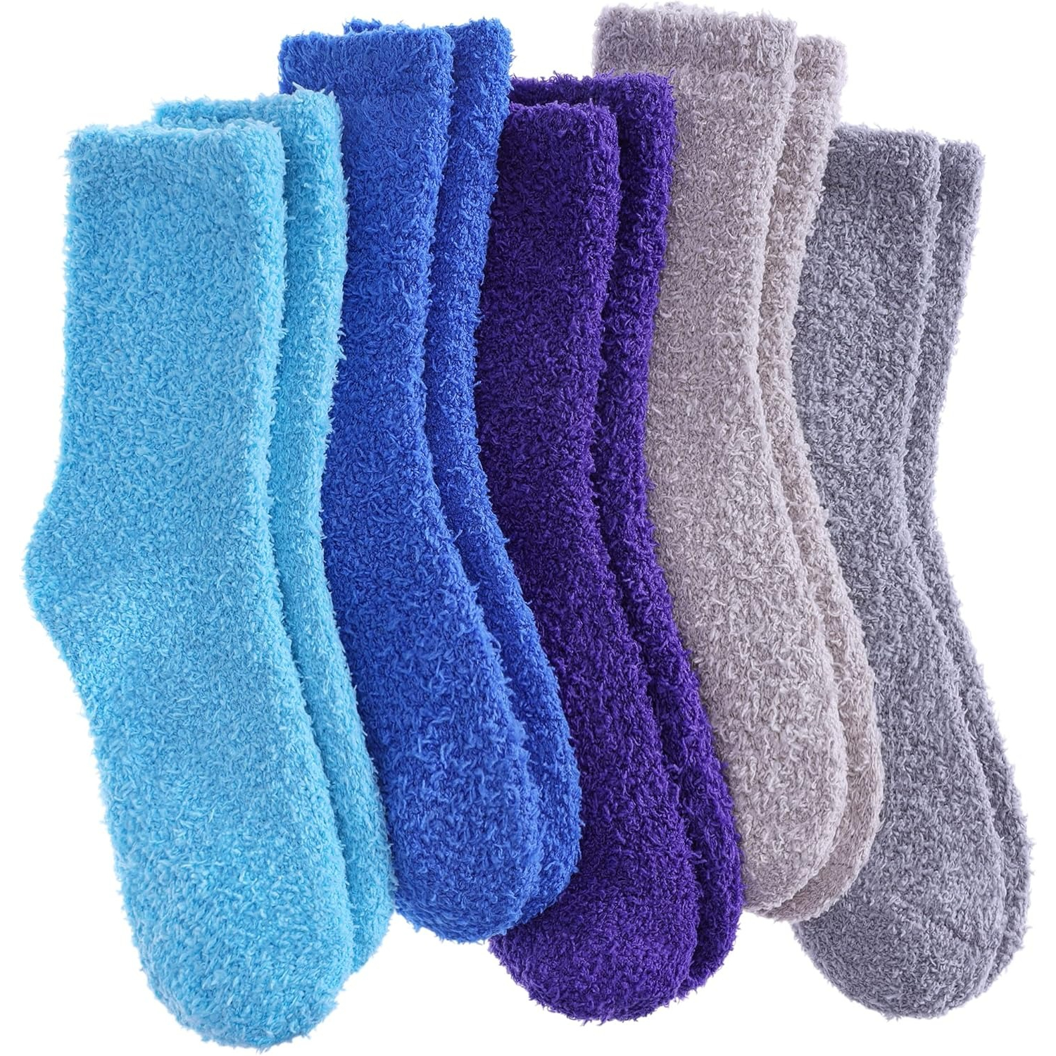 5 Pairs Women Super Soft Fuzzy Plush Warm Winter Slipper Socks