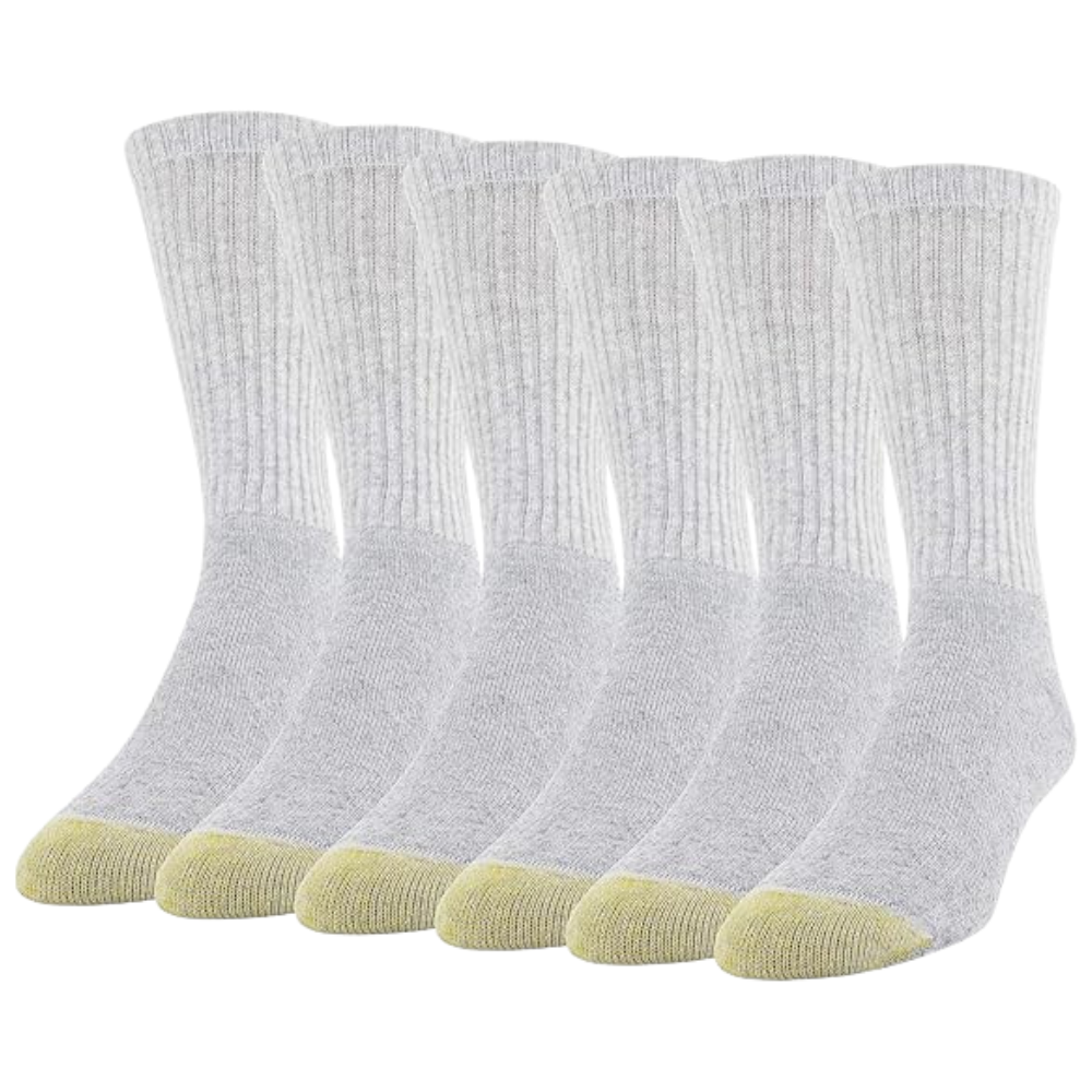 6 Pairs Men Cotton Crew Athletic Socks