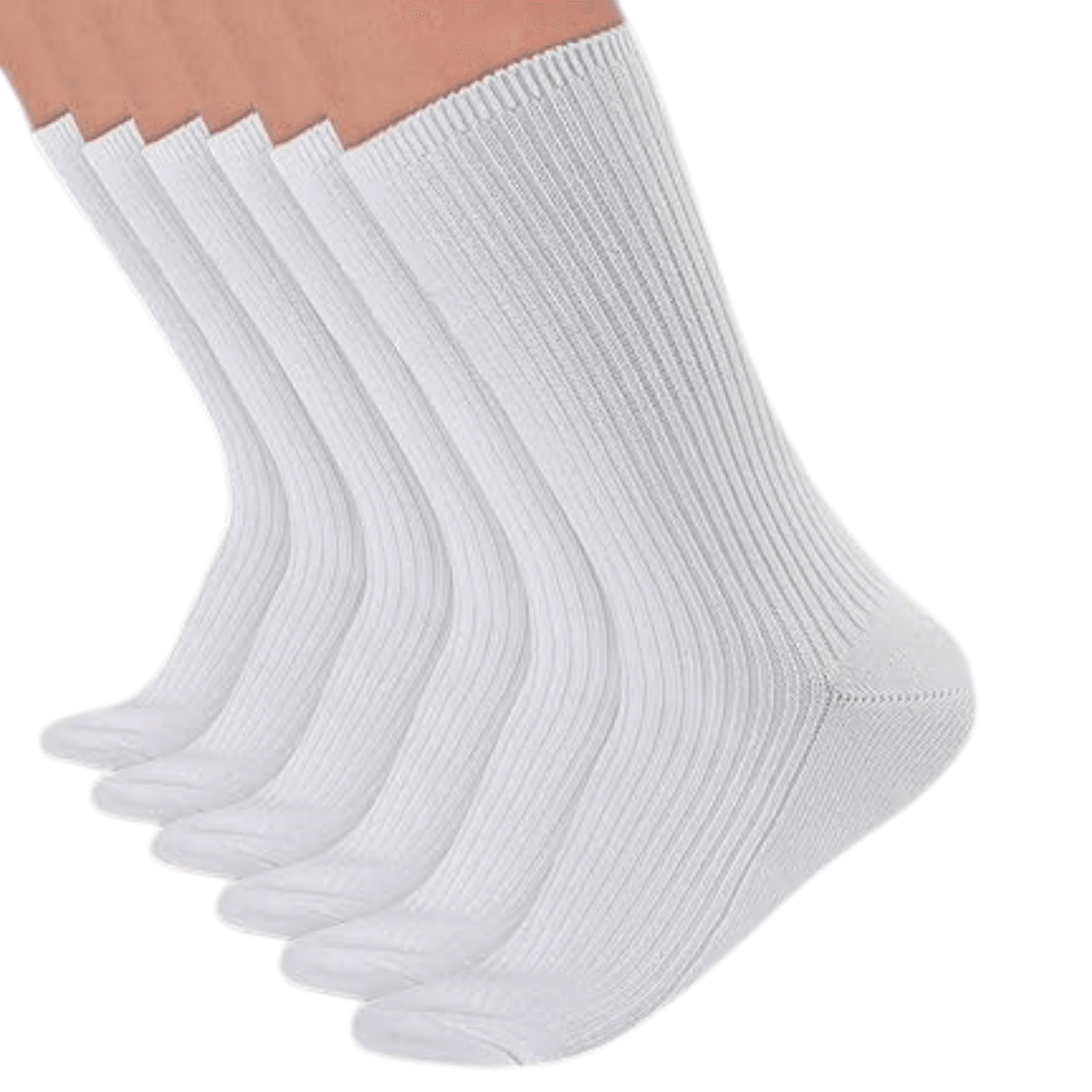 6 Pairs Non Binding Ribbed Neuropathy Socks