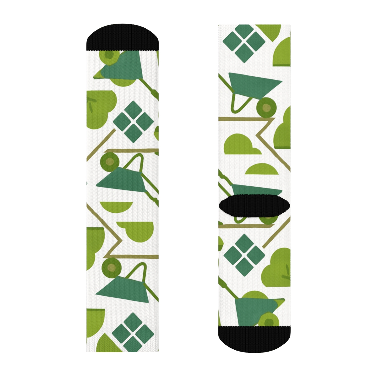 Garden Path Lattice With Landscaper Silhouettes personalized crew socks