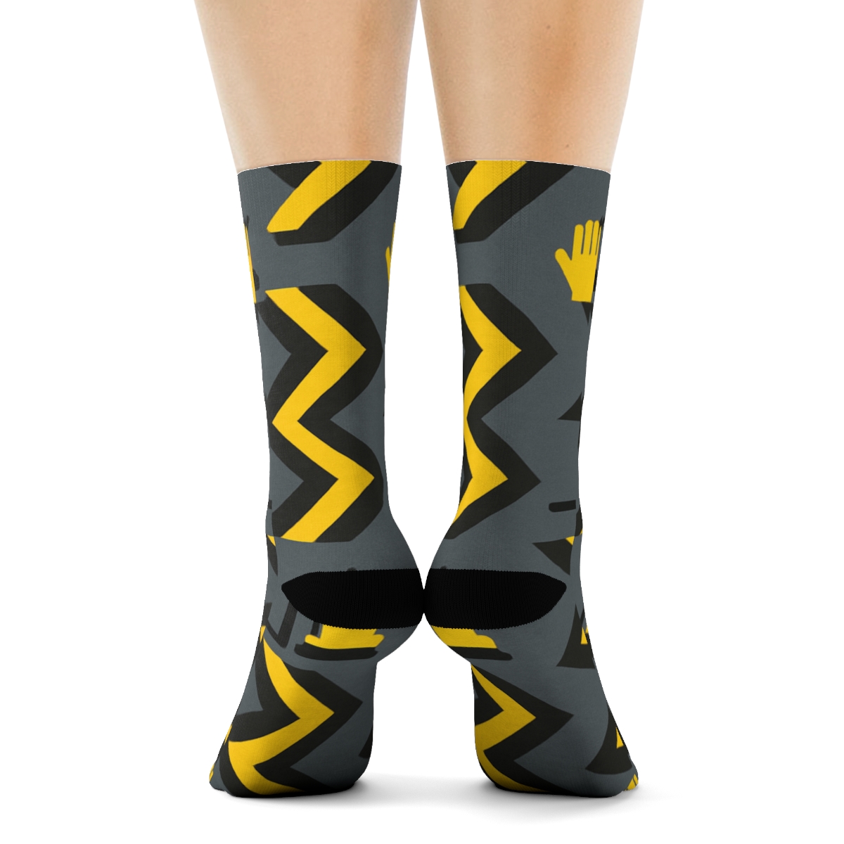 Forklift Operator-Grade Dock Chevron Blueprint trendy patterned crew socks