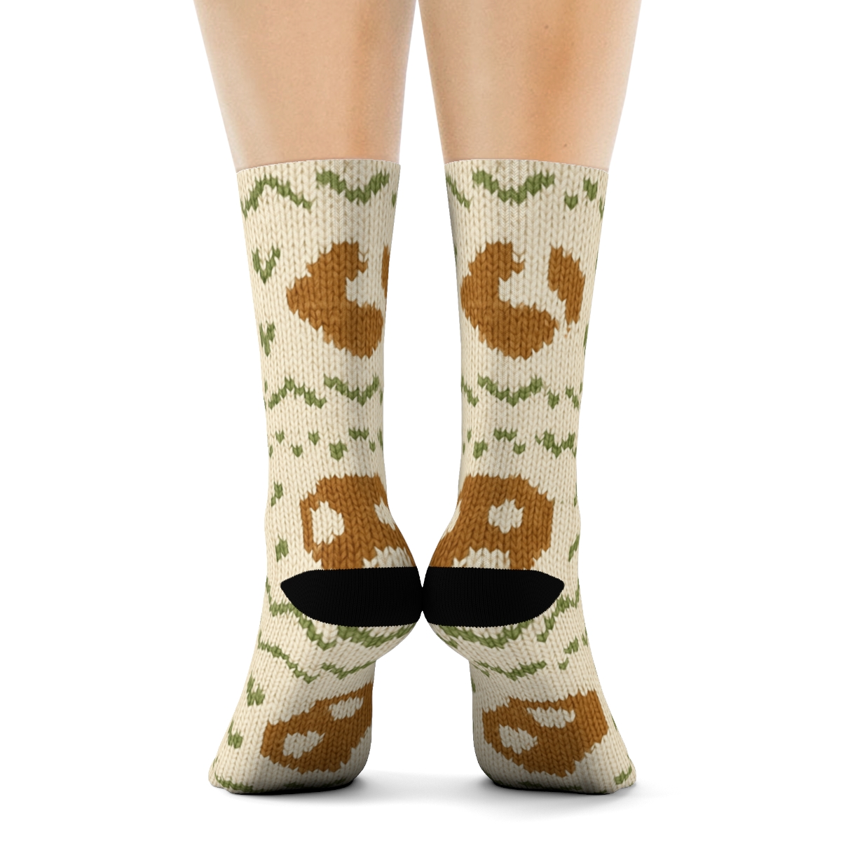 Knitted Illusion Pasture Bands, Cow Edition soft everyday crew socks