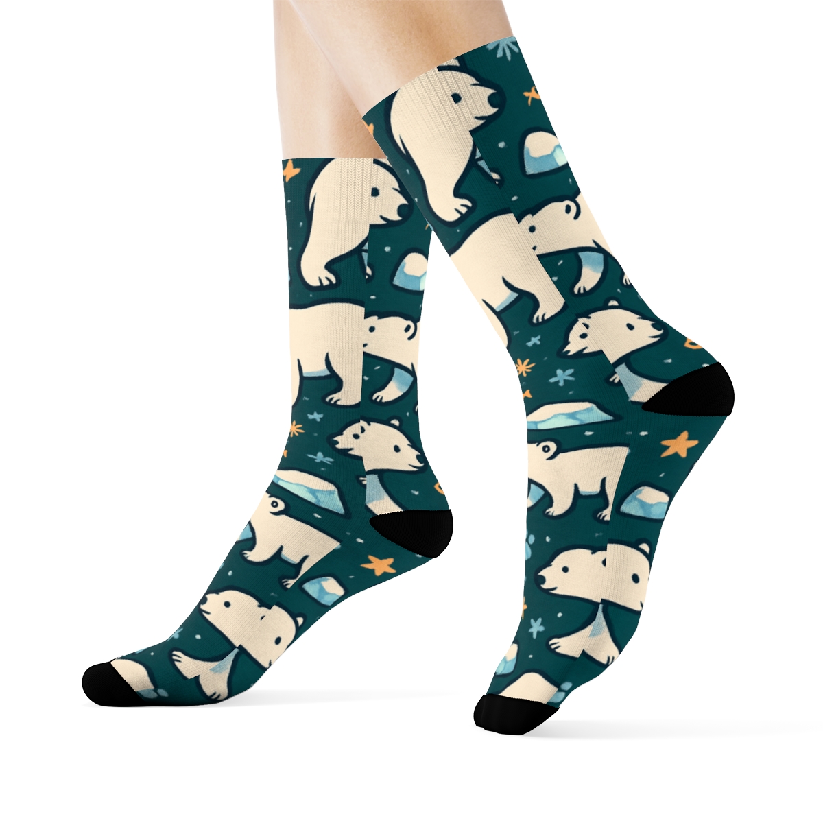 Arctic Constellation Polar Bear-Pattern Tapestry personalized crew socks