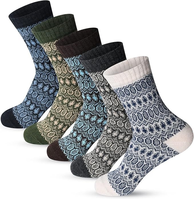 5 Pairs Of Soft Thick Wool Crew Socks5 Pairs Of Soft Thick Wool Crew Socks - Image 4