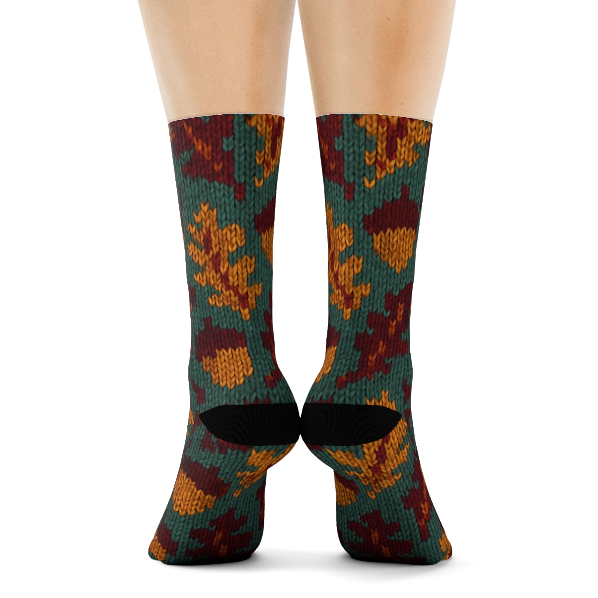 Acorn Chevron Rhythm trendy patterned crew socks