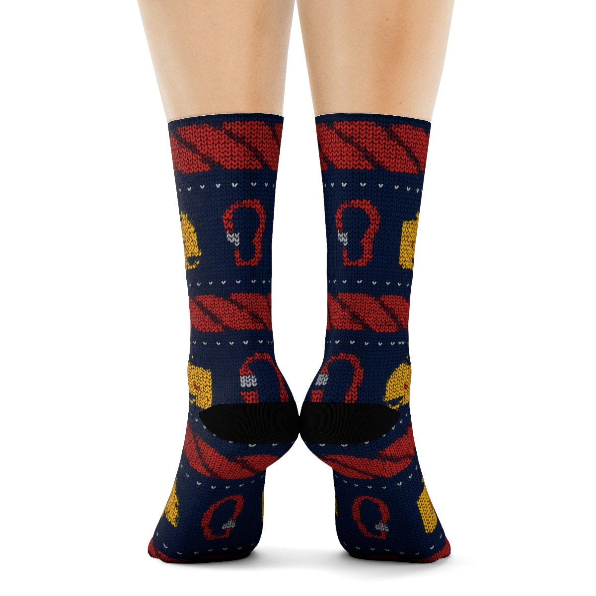 Knitted Rope Bands With Search And Rescue Worker Icons soft everyday crew socks