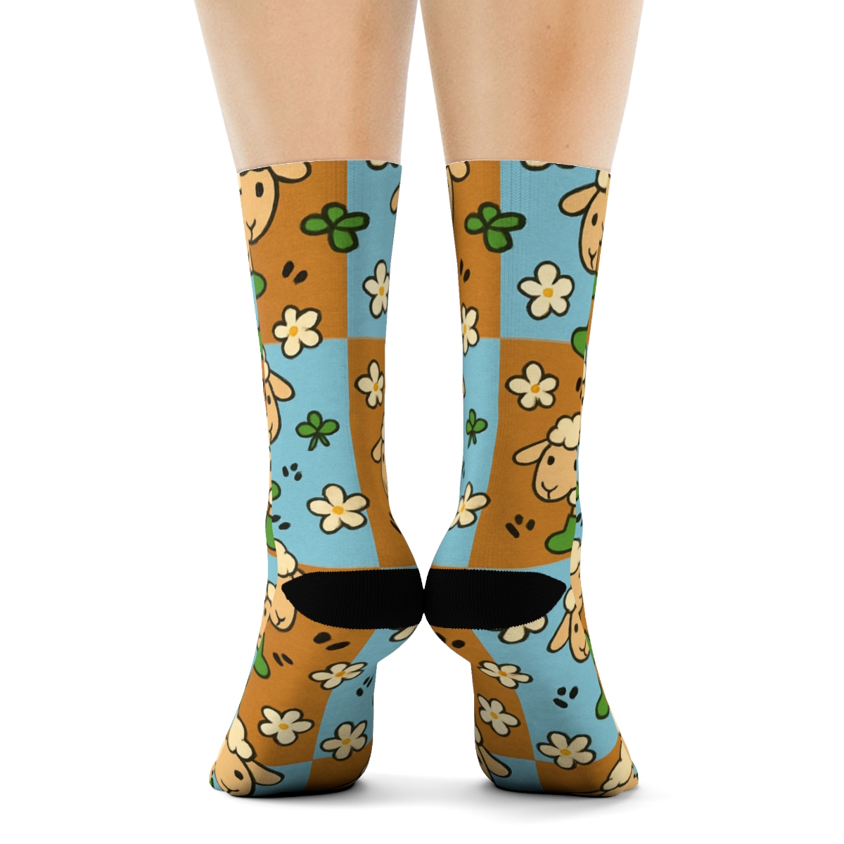 Sheep-Checked Rain Wellies Scatter premium sports crew socks