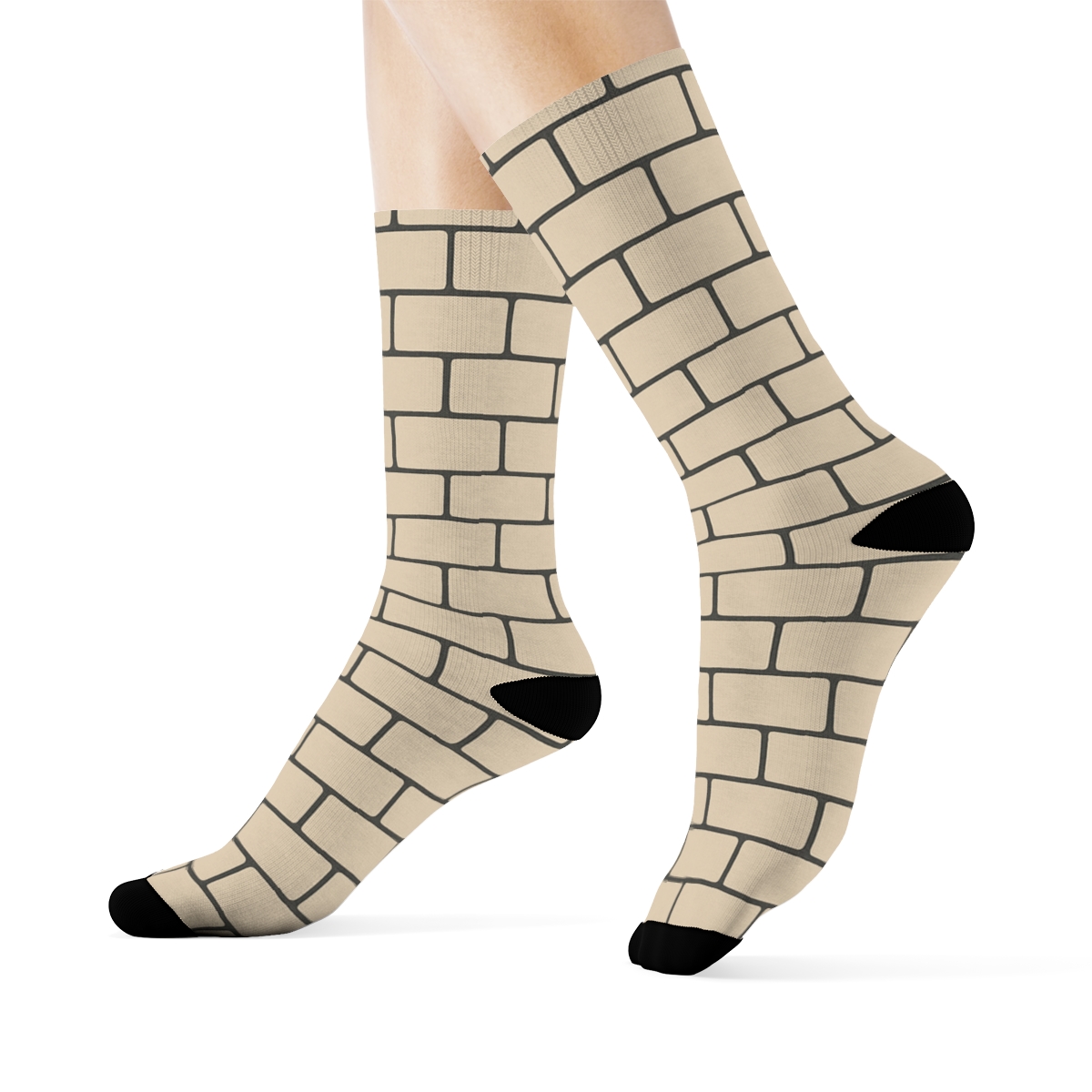 Calm Brick Micro Offset stylish athletic crew socks