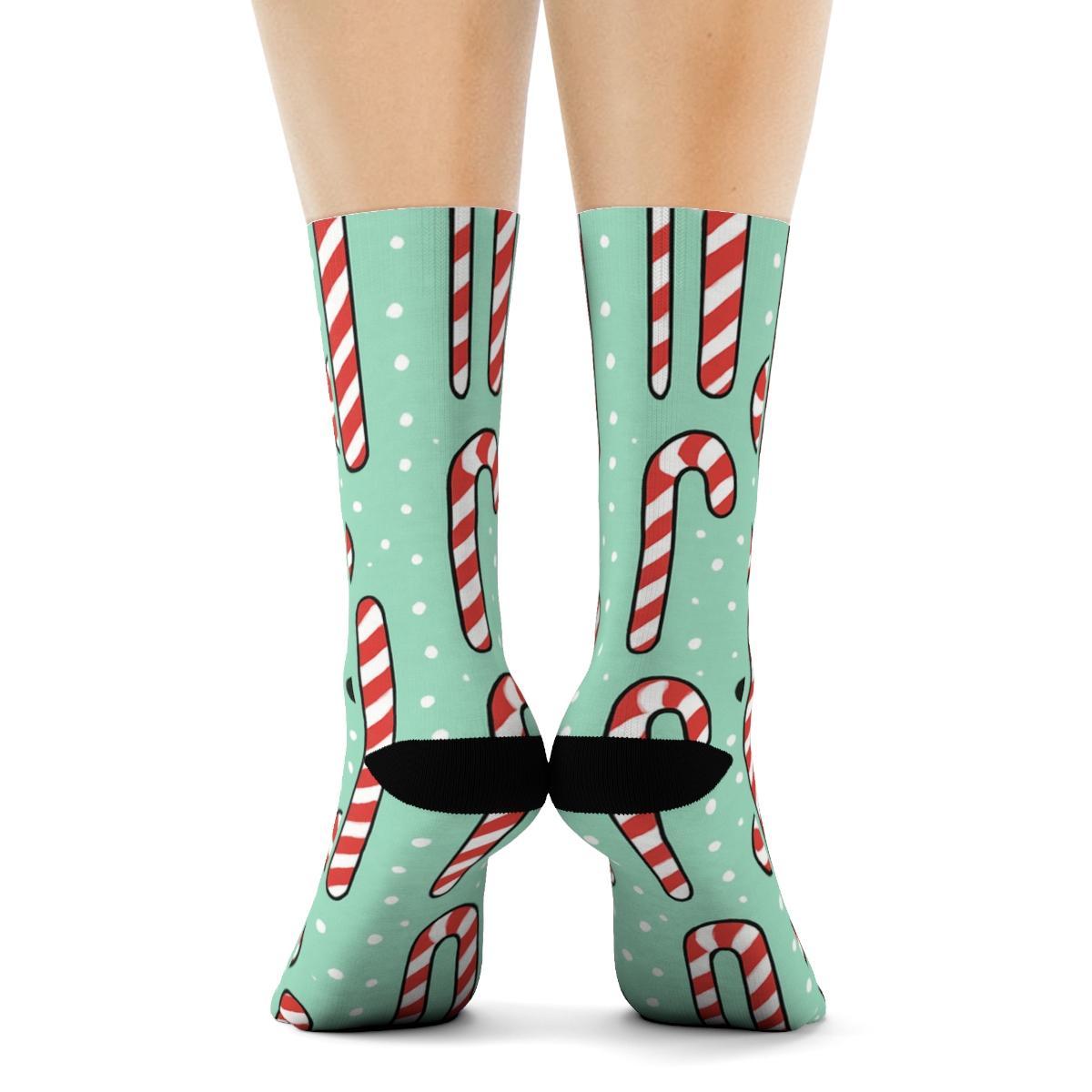 Panda Candy Cane Stripe Band premium sports crew socks
