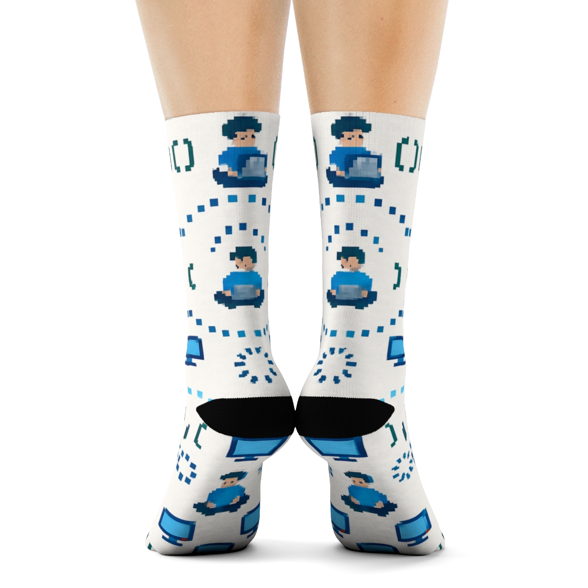Galactic IDE Orbit With Software Developer Icons premium sports crew socks