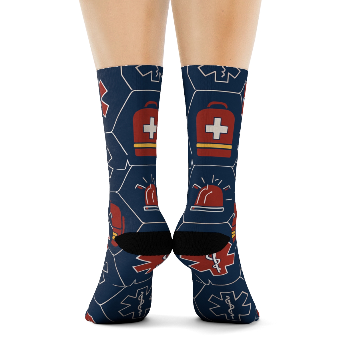 Siren Lattice Paramedic Pattern unique graphic crew socks