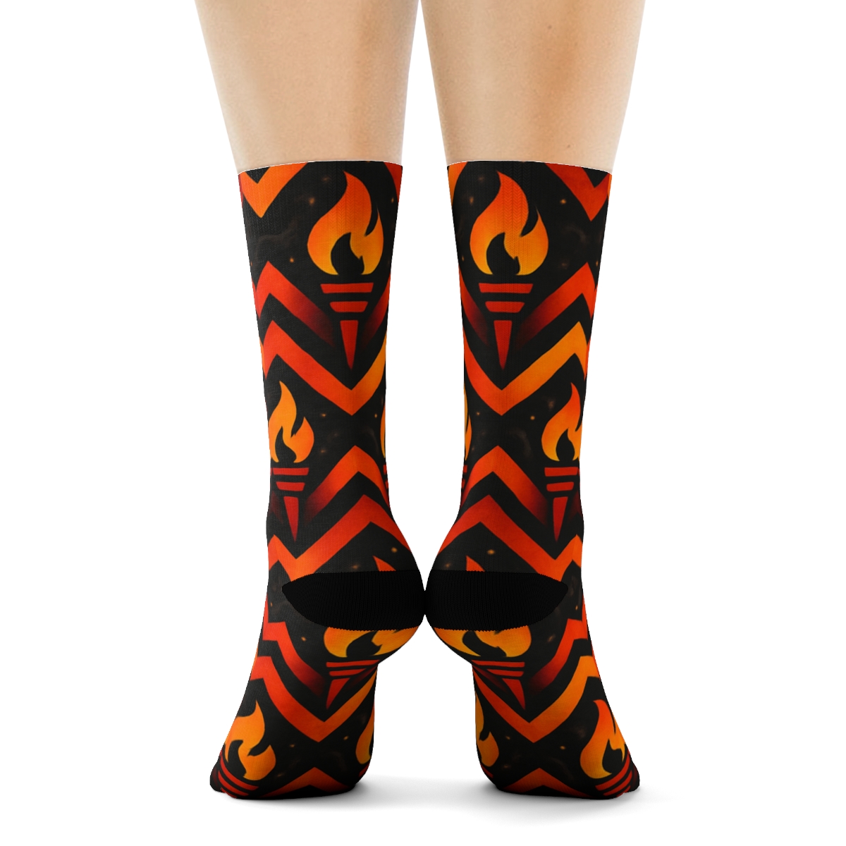 Tessellated Torch Chevron custom crew socks