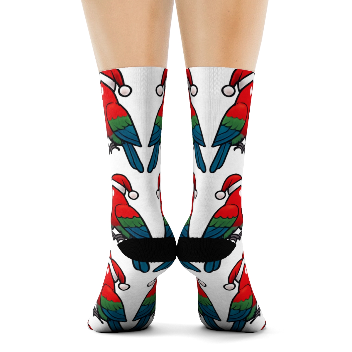 Ornament Parrot Mirror Pair On White Background stylish athletic crew socks