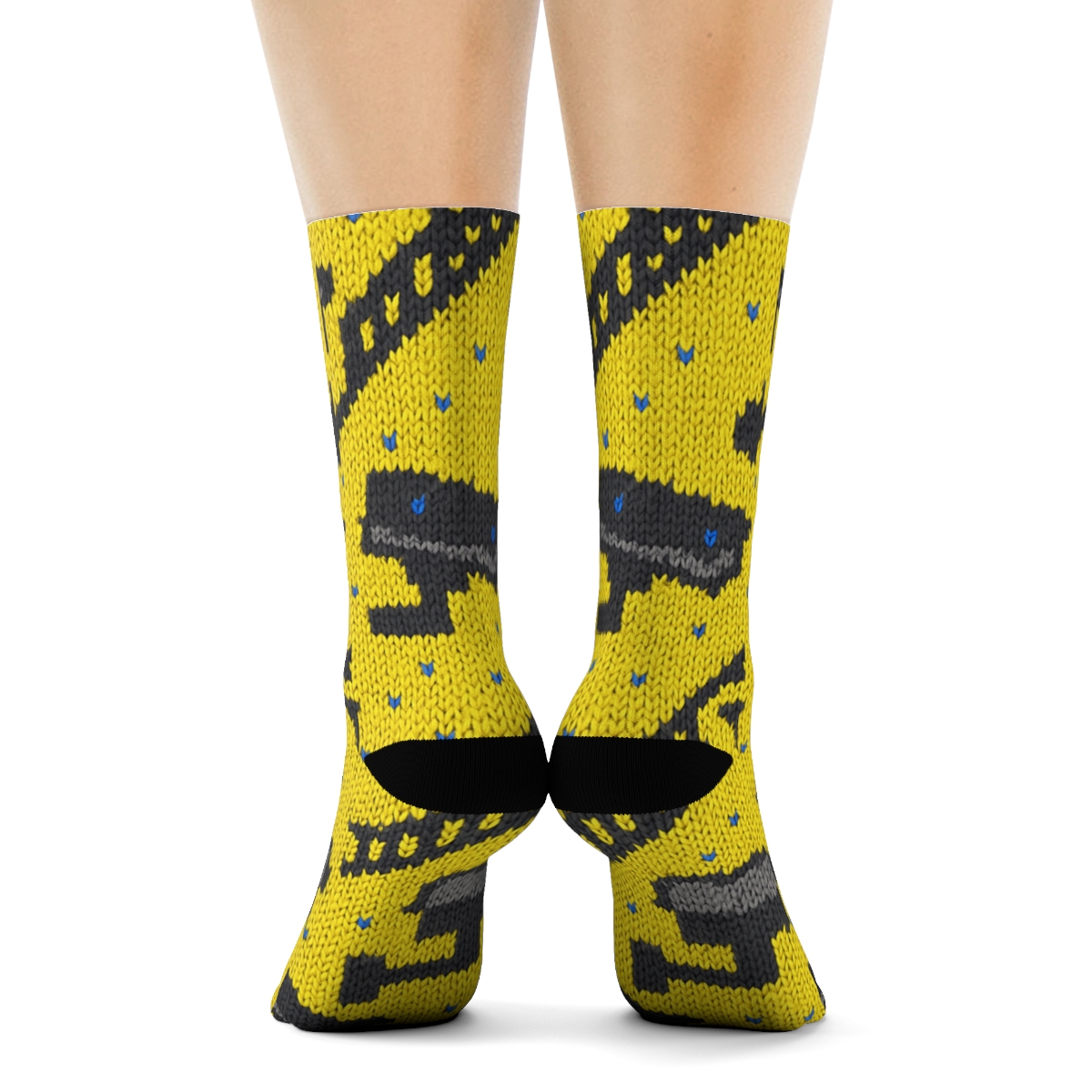 Security Guard Knit Illusion Cone And Camera Tessellation stylish athletic crew socks
