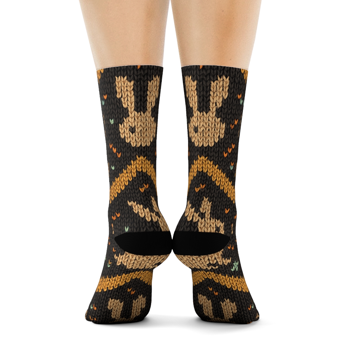 Rabbit Ear Chevron On Charcoal Night Field unique graphic crew socks