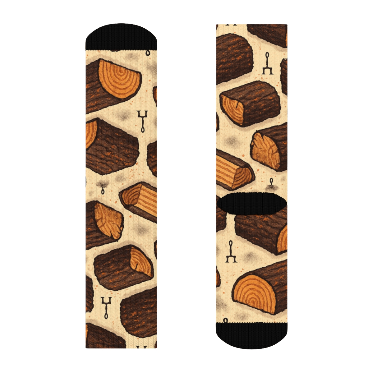 Stacked Log Lattice With Heart Warmth custom crew socks