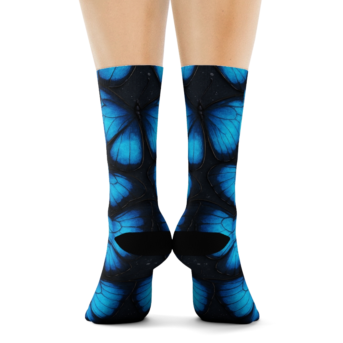 Iridescent Blue Tessellation custom crew socks