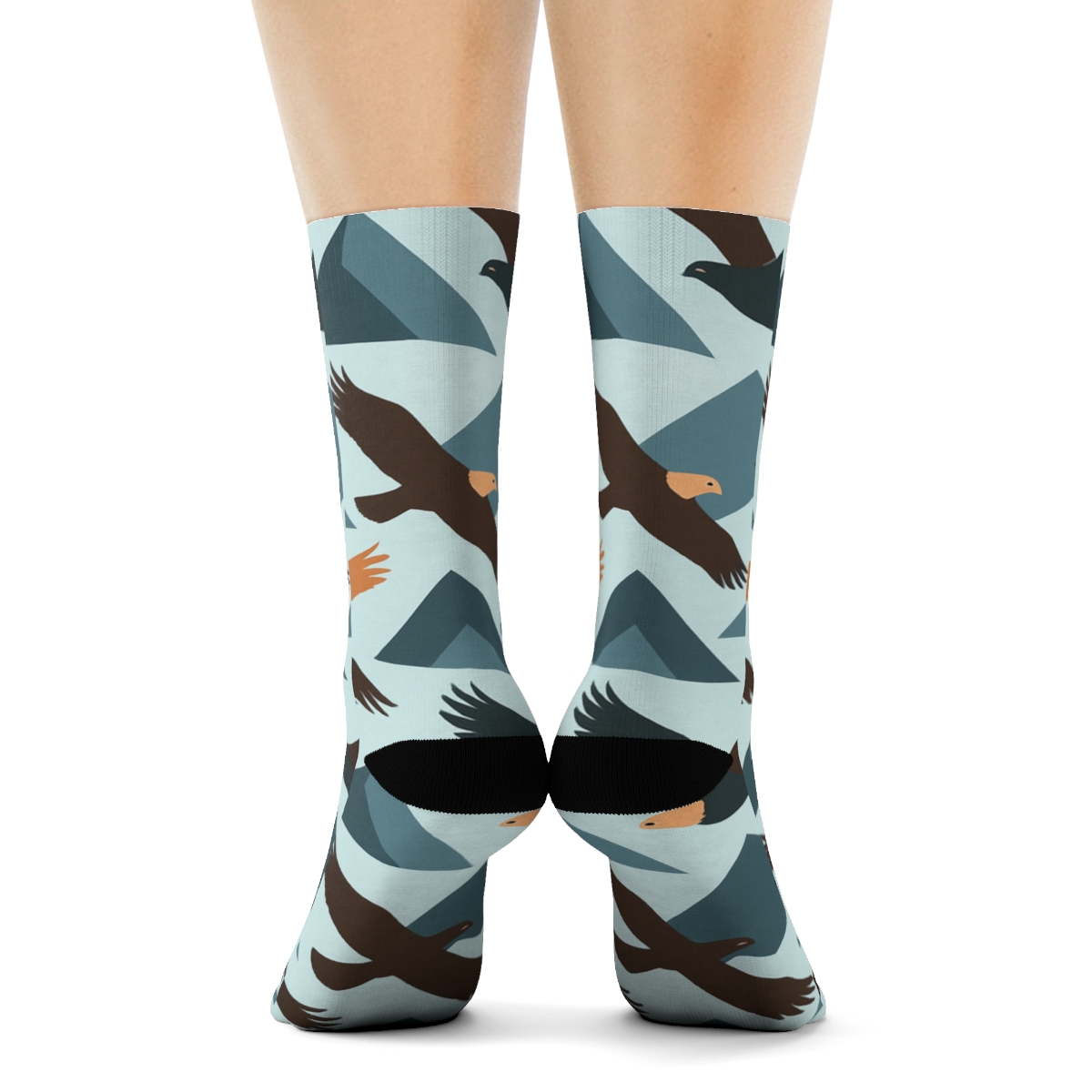 Mountain Wind Tessellation Sky Currents Eagle trendy patterned crew socksMountain Wind Tessellation Sky Currents Eagle Crew Socks - Image 4
