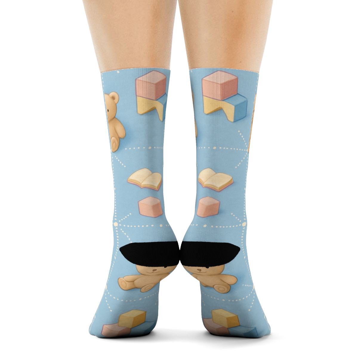 Childcare Worker Nursery Constellation Grid soft everyday crew socks