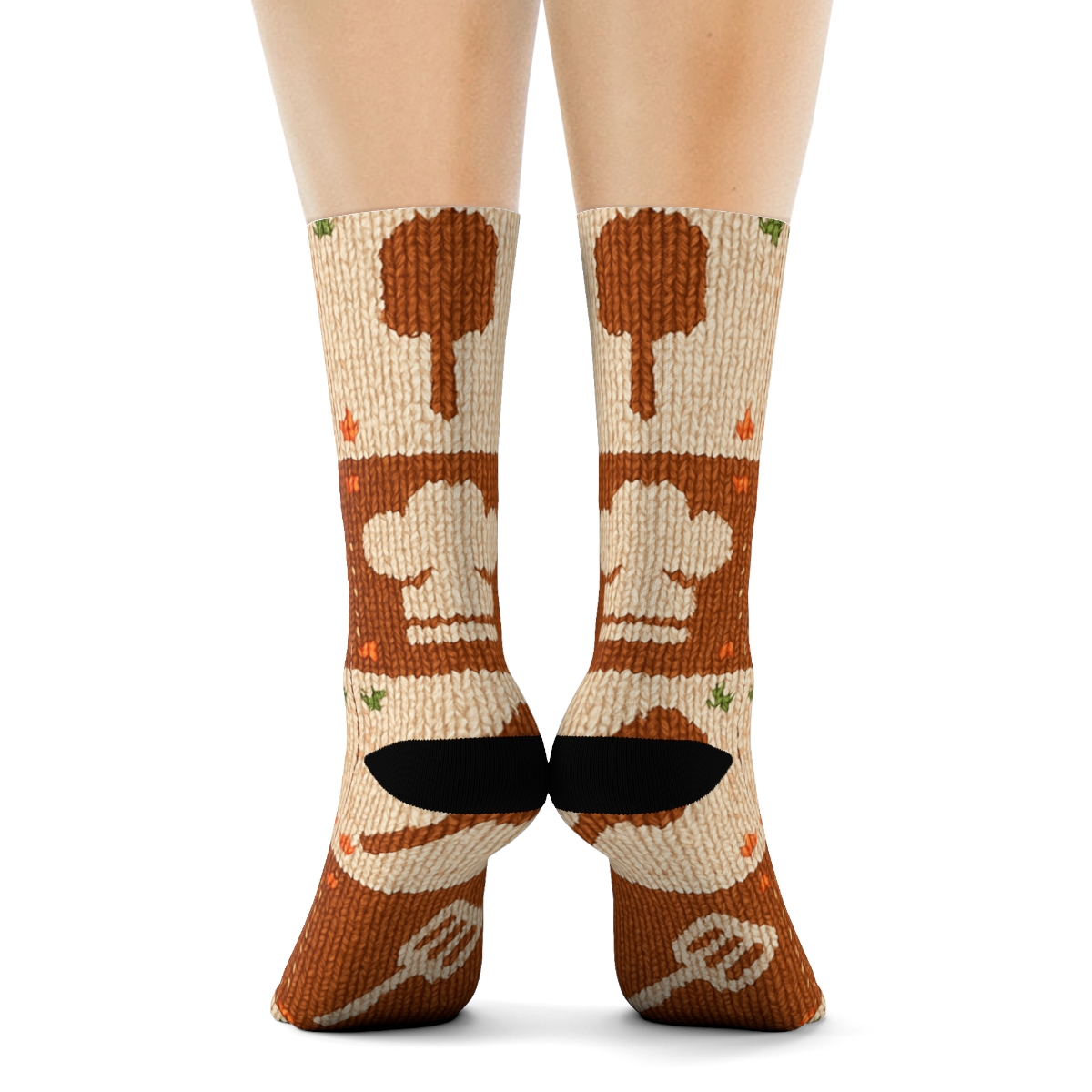Chef Hat Knit Illusion Checkerboard personalized crew socks