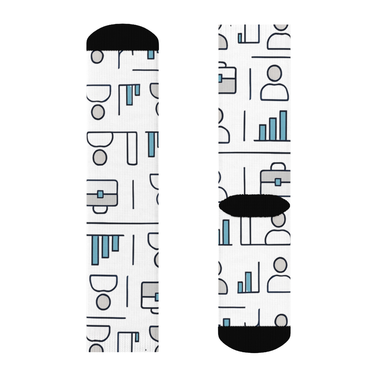 Briefcase Grid With Salesperson Rhythm designer printed crew socks