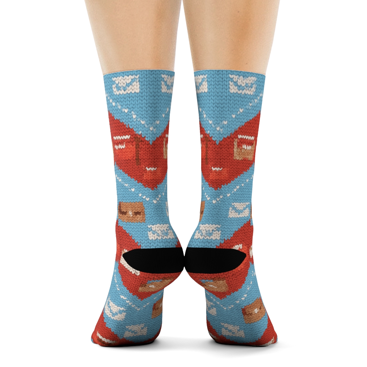 Mail Carrier Knit Illusion Chevron Map stylish athletic crew socks