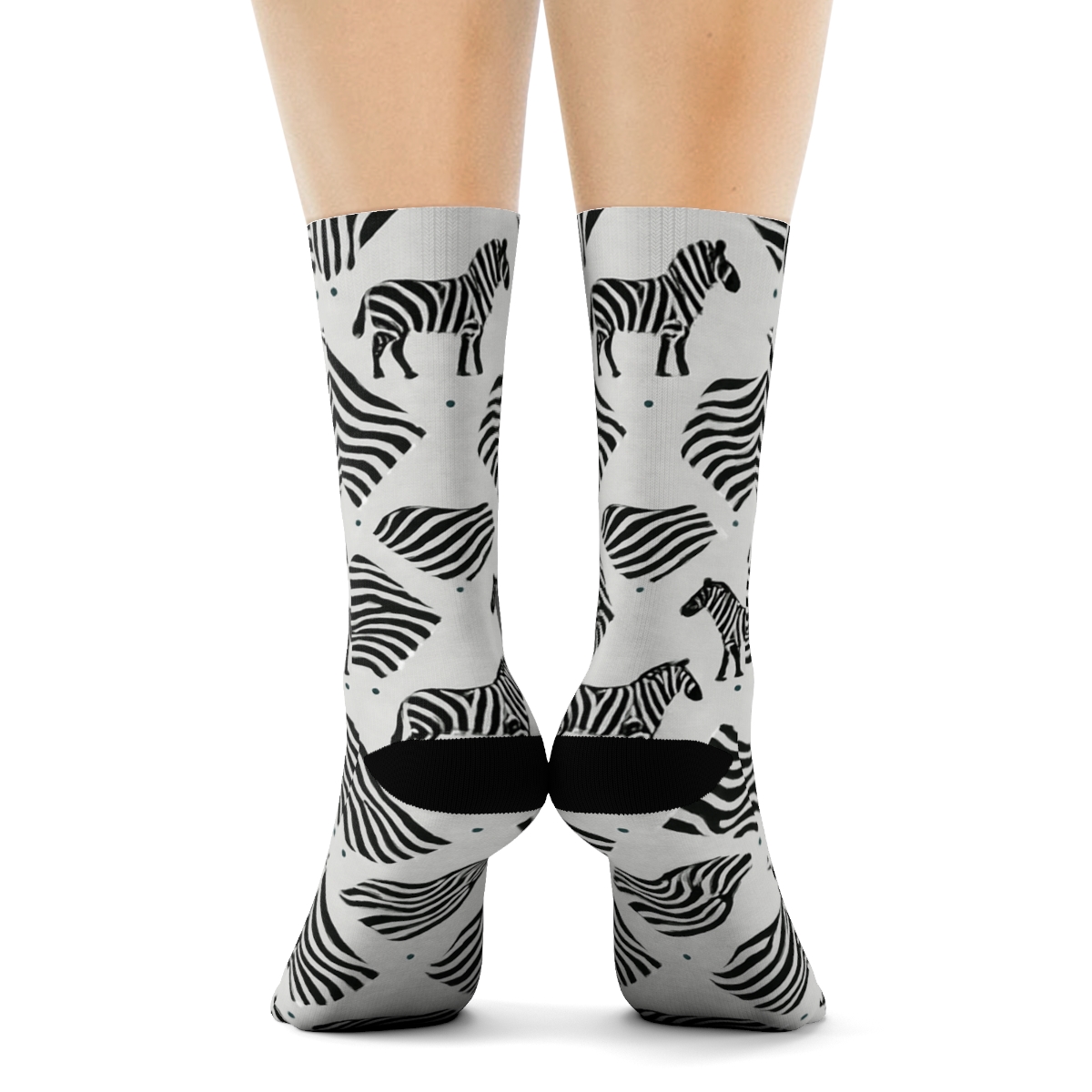 Teal Zebra Crossing Stripe Lattice personalized crew socks