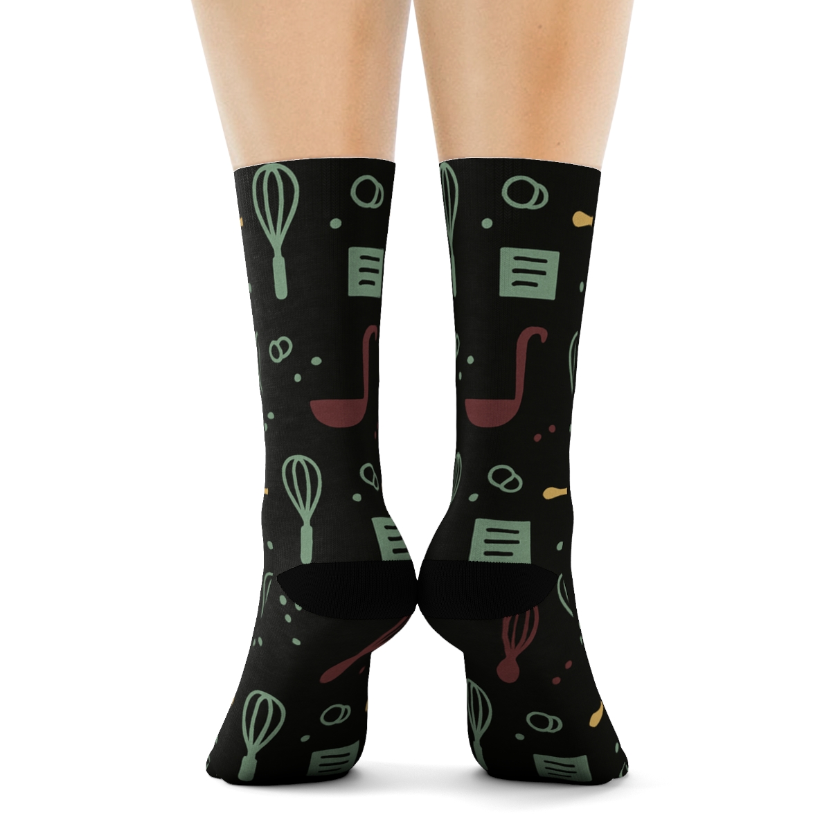 Utensil Bands With Cook Herb Notes trendy patterned crew socks