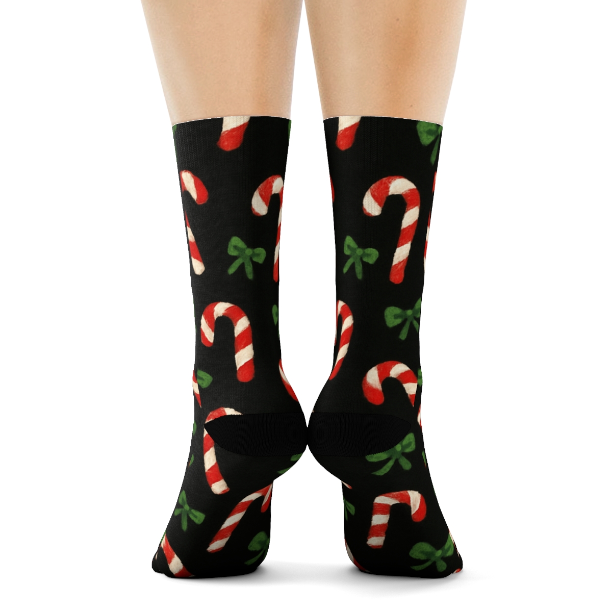 Xmas Candy Cane Scatter Socks comfortable cotton crew socks