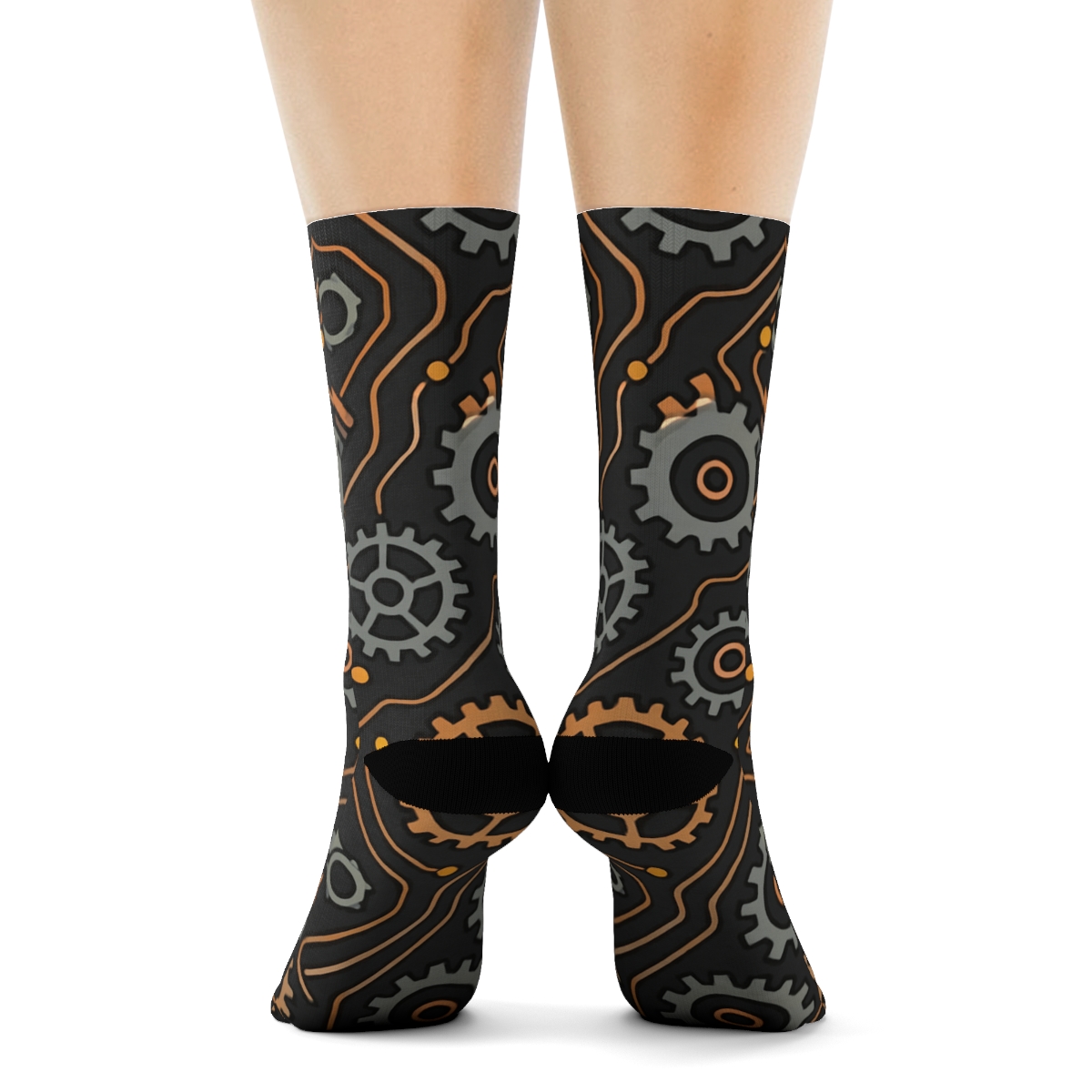 Circuit Gearwave Pattern Mechanical Engineer unique graphic crew socks