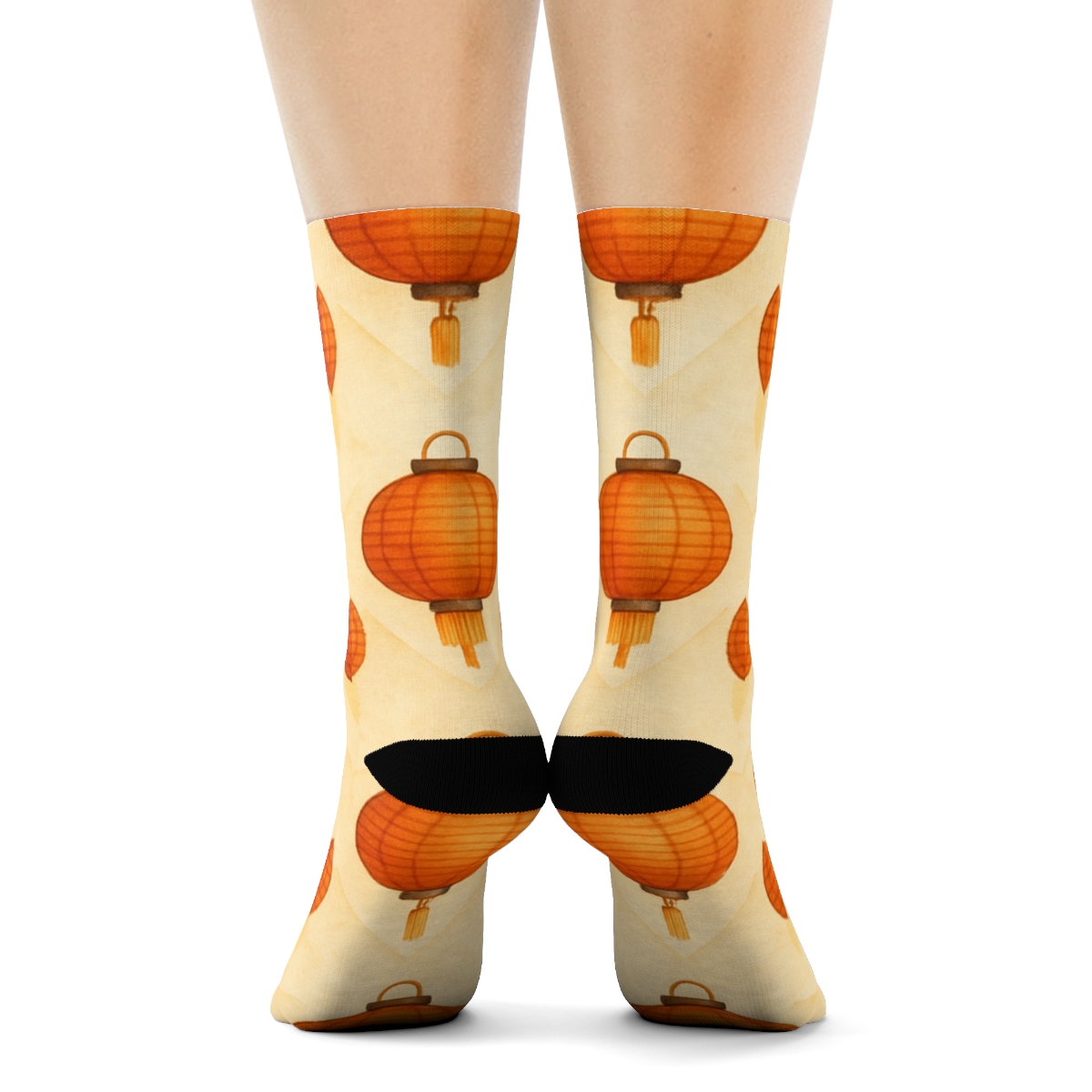 Parchment Lattice With Hanging Lantern Accents unique graphic crew socks