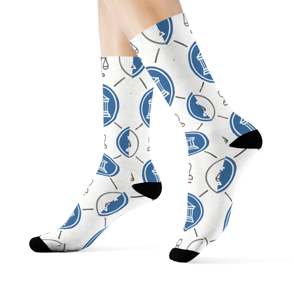 Court Seal Lattice With Court Clerk Accents soft everyday crew socks