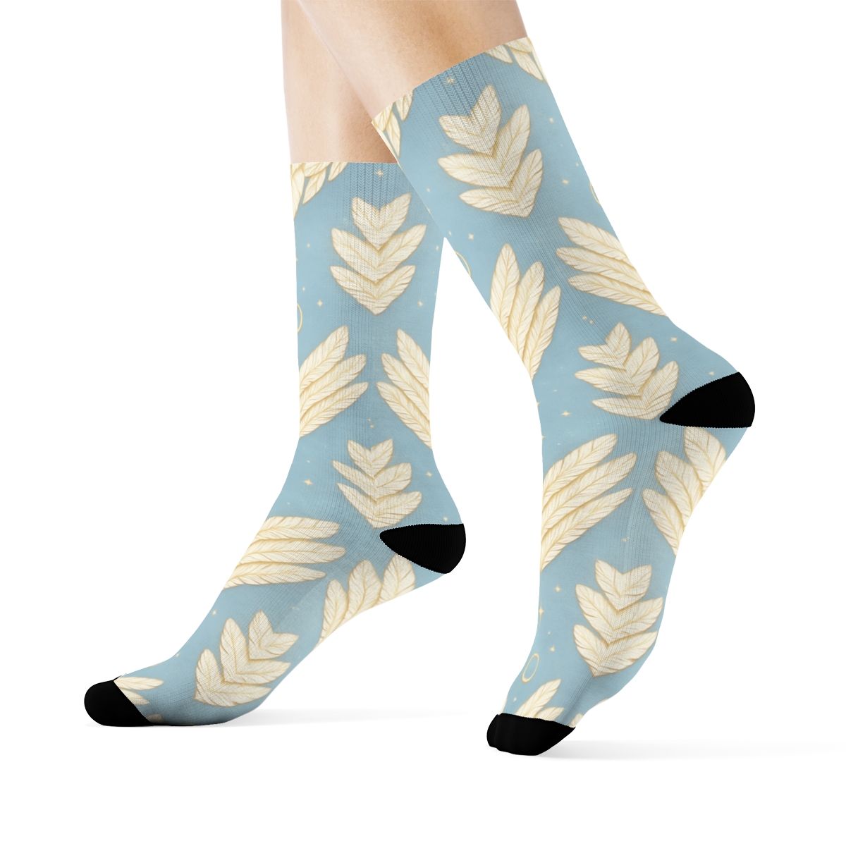 Feather Chevron In Angel Light personalized crew socks