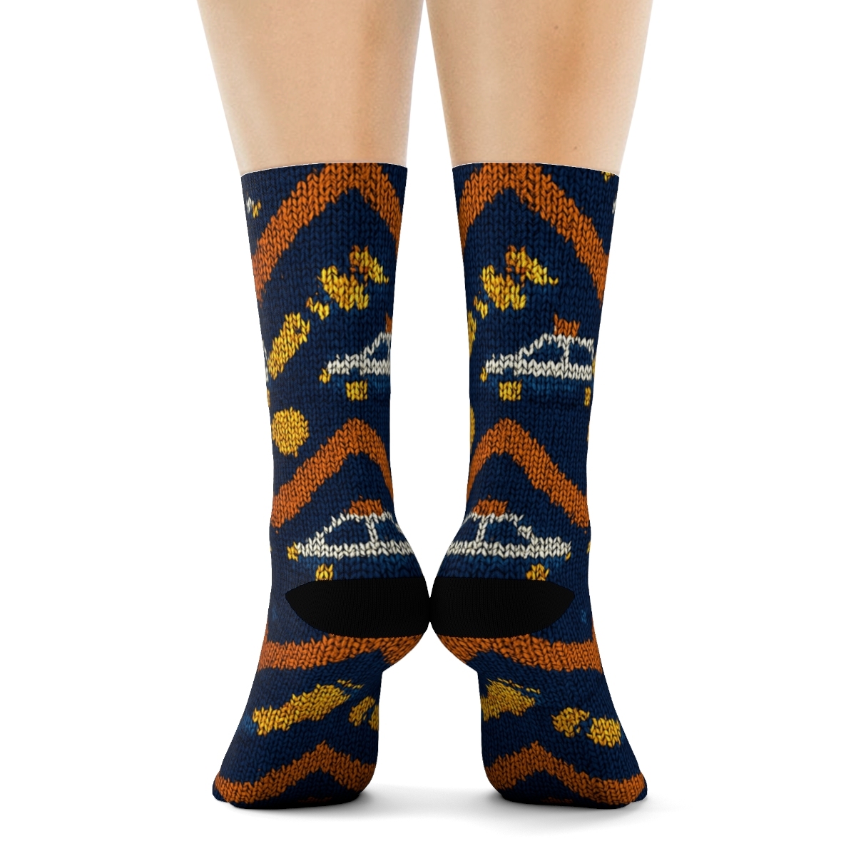 Security Guard Night Shift Chevron Pattern personalized crew socks