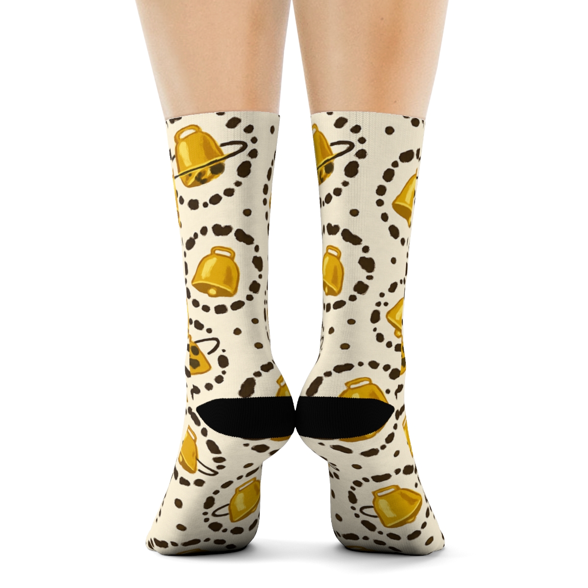 Orbiting Cowbells And Micro Spots comfortable cotton crew socks