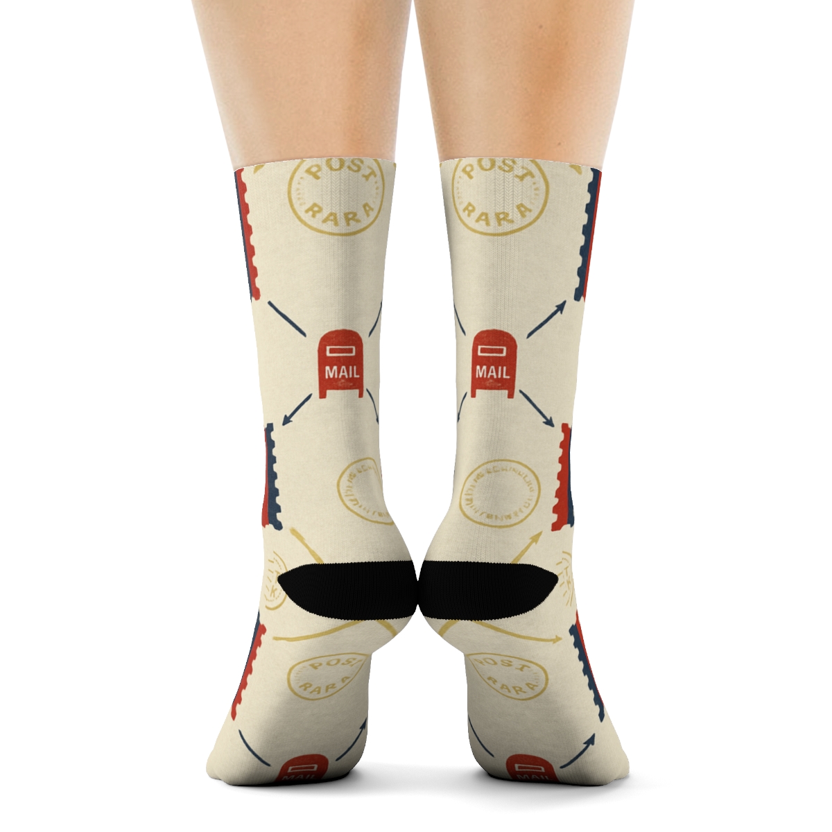 Stamped Route Lattice For Postal Worker premium sports crew socks