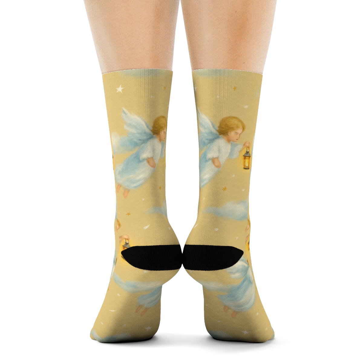 Lantern Bearing Angel Trail Cascade custom crew socks